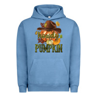 Pigment Pebble Blue Howdy Pumpkin Urban Hoodie - texasbilliewilder