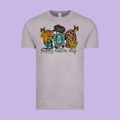 Happy Easter Egg Western Vintage Tee Designed By Racoondesign