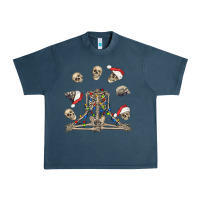 Midnight Navy christmas human skeleton and skulls Urban Heavy Tee - FaDigitalArtStudio