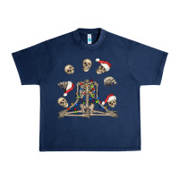 Navy christmas human skeleton and skulls Urban Heavy Tee - FaDigitalArtStudio