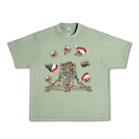 Oil Green christmas human skeleton and skulls Urban Heavy Tee - FaDigitalArtStudio