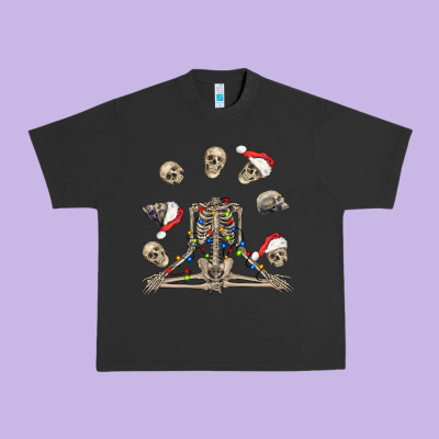 Christmas Human Skeleton And Skulls Urban Heavy Tee Designed By Fadigitalartstudio