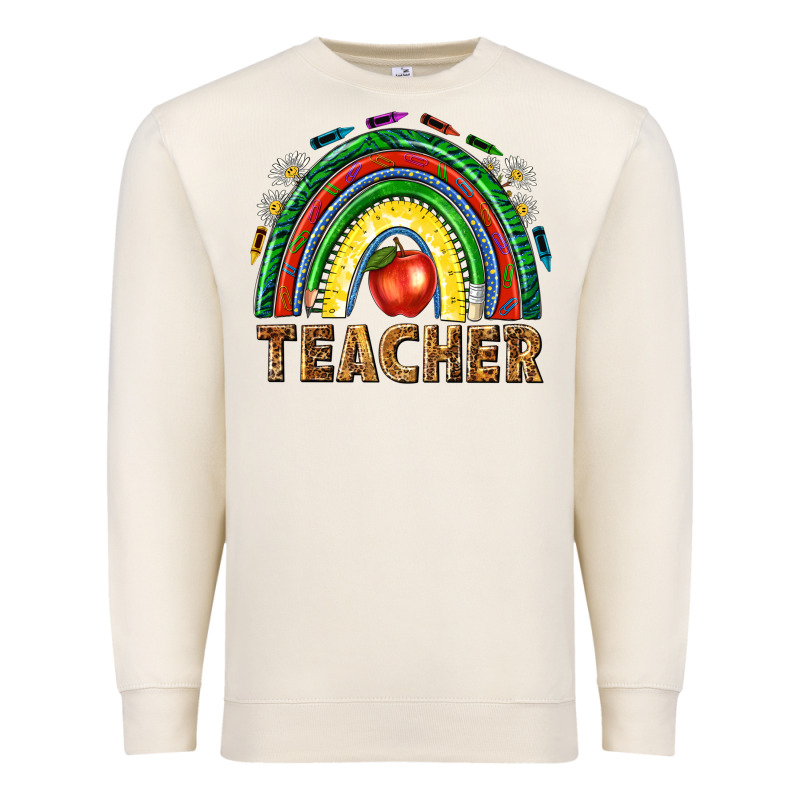 Rainbow Teacher Premium Sweatshirt by NancyCooperArtShop | Teevron