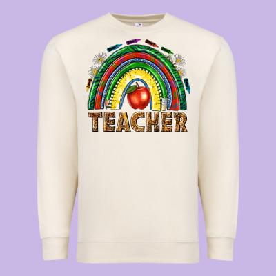 Rainbow Teacher Premium Sweatshirt Designed By Nancycooperartshop