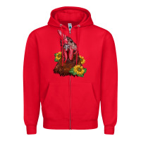 Red rooster sunflower Zipper Hoodie - BarkalooDesign