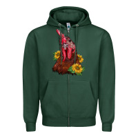 Sports Green rooster sunflower Zipper Hoodie - BarkalooDesign