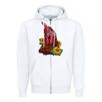 White rooster sunflower Zipper Hoodie - BarkalooDesign