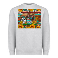Heather Grey Easter eggs sunflower gemstone tumbler Easter Day Heavyweight Sweatshirt - Neo Western
