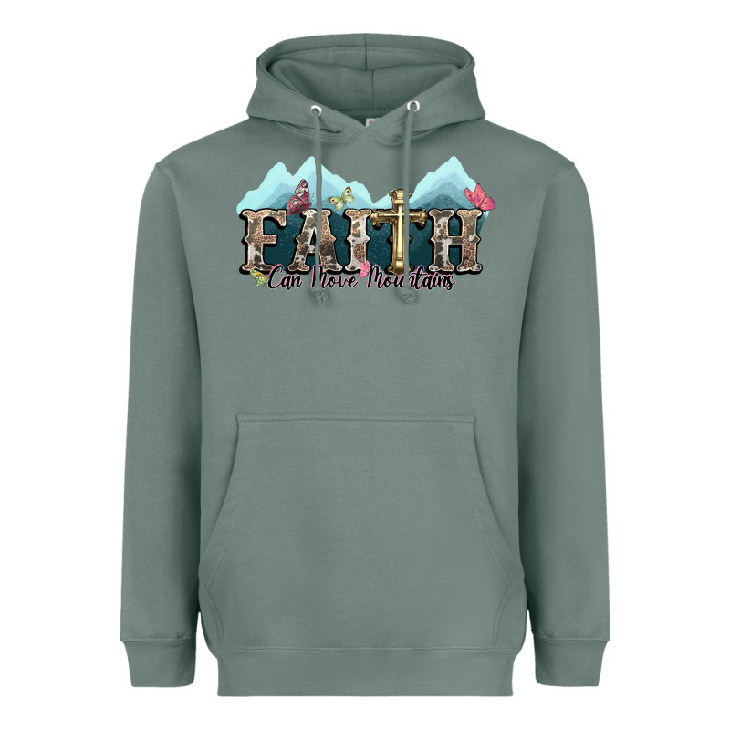 Faith Can Move Mountains Cross Heavyweight Hoodie by NancyCooperArtShop | Teevron
