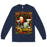 Navy cocktail set for Christmas Long Sleeve Tee - AdoDesignShop