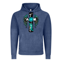 Vintage Denim cross faith gemstone wings Vintage Hoodie - RanaPortraitStore