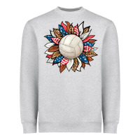 Heather Grey volleyball sunflower Heavyweight Sweatshirt - HRA Design Shop