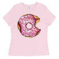 Bubblegum Pink pink strawberry donut Ladies Tee - AdoDesignShop