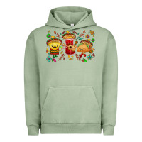 Pigment Oil Green Mexican taco nacho and souce Urban Hoodie - NancyCooperArtShop