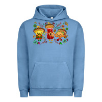 Pigment Pebble Blue Mexican taco nacho and souce Urban Hoodie - NancyCooperArtShop