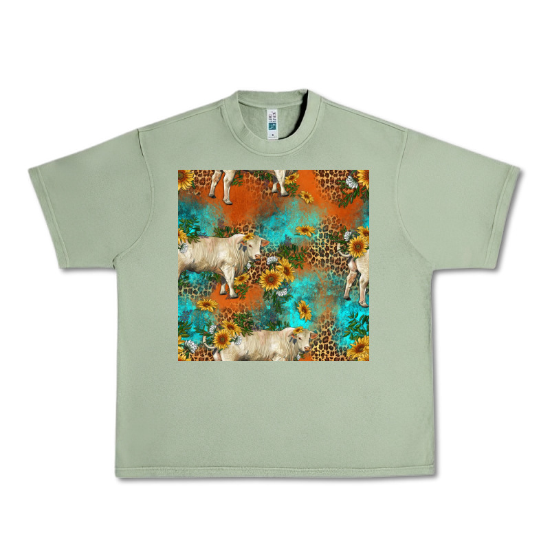 Western Charolais Cow Seamless Pattern Urban Heavy Tee by HRA Design Shop | Teevron