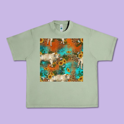 Western Charolais Cow Seamless Pattern Urban Heavy Tee Designed By Hra Design Shop