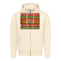 Sandshell merry christmas knitted reindeer pattern Zipper Hoodie - Jasminsmagicworld