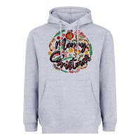 Heather Grey merry christmas Heavyweight Hoodie - MaliasSmallBusiness