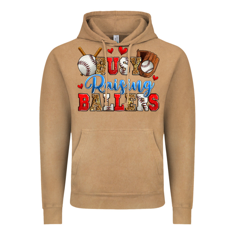 Busy Raising Ballers Baseball Vintage Hoodie by Zillion Design Studio | Teevron