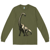 Army Green brachiosaurus Long Sleeve Tee - Artiststas