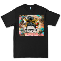 Black teacher messy bun tumbler Premium Tee - BarkalooDesign