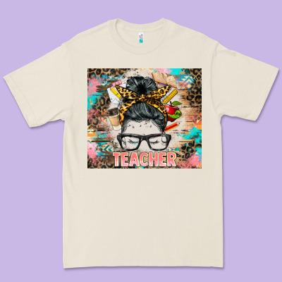 Teacher Messy Bun Tumbler Premium Tee Designed By Barkaloodesign