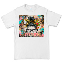 White teacher messy bun tumbler Premium Tee - BarkalooDesign