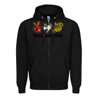 Black peace love west Zipper Hoodie - BarkalooDesign