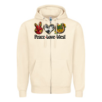 Peace Love West Zipper Hoodie | Teevron