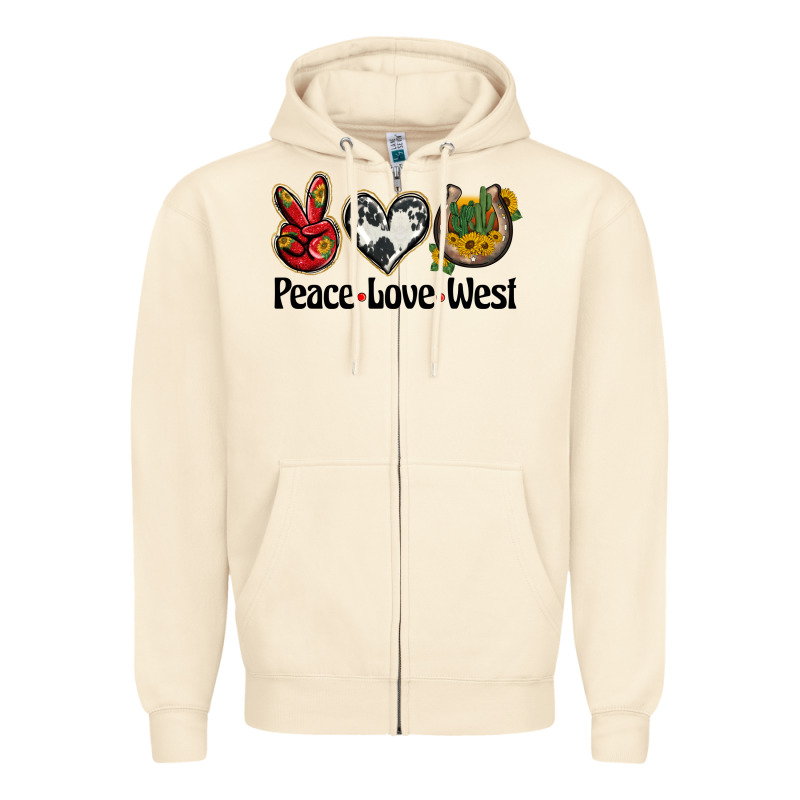 Peace Love West Zipper Hoodie by BarkalooDesign | Teevron
