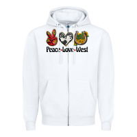 White peace love west Zipper Hoodie - BarkalooDesign
