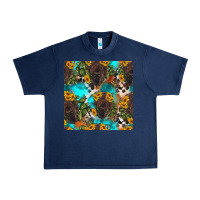Navy western bison and sunflowers seamless pattern Urban Heavy Tee - HRA Design Shop