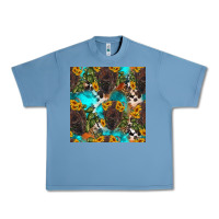 Pebble Blue western bison and sunflowers seamless pattern Urban Heavy Tee - HRA Design Shop