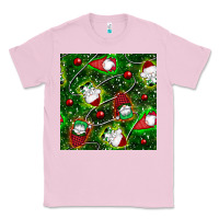 Bubblegum Pink christmas gnomes seamless pattern Classic Tee - BundleAndBundleShop