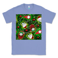 Colony Blue christmas gnomes seamless pattern Classic Tee - BundleAndBundleShop
