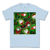 Dusty Blue christmas gnomes seamless pattern Classic Tee - BundleAndBundleShop