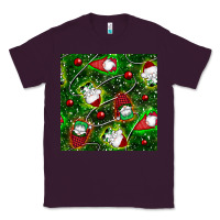 Plum christmas gnomes seamless pattern Classic Tee - BundleAndBundleShop