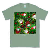 Sage christmas gnomes seamless pattern Classic Tee - BundleAndBundleShop