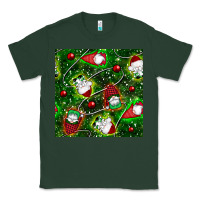 Sports Green christmas gnomes seamless pattern Classic Tee - BundleAndBundleShop