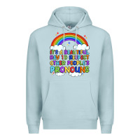 Blue Mist it's a beautiful day to respect other people's pro Premium Hoodie - Artiststas