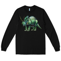 Black dinosaur triceratops Long Sleeve Tee - Artiststas