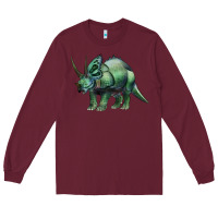 Burgundy dinosaur triceratops Long Sleeve Tee - Artiststas