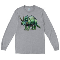 Heather Grey dinosaur triceratops Long Sleeve Tee - Artiststas