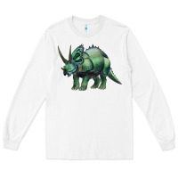 White dinosaur triceratops Long Sleeve Tee - Artiststas