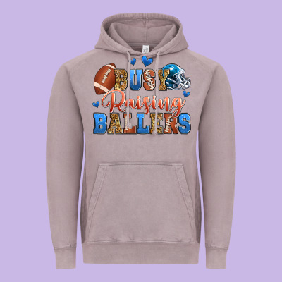 Busy Raising Ballers American Football Vintage Hoodie Designed By Zillion Design Studio