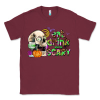 Burgundy eat drınk and be scary Classic Tee - AdoDesignShop