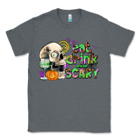 Charcoal Heather eat drınk and be scary Classic Tee - AdoDesignShop