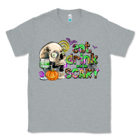 Heather Grey eat drınk and be scary Classic Tee - AdoDesignShop