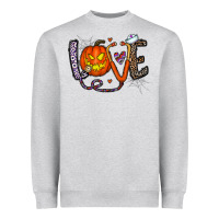 Heather Grey love halloween Heavyweight Sweatshirt - CowhideDigitalArt
